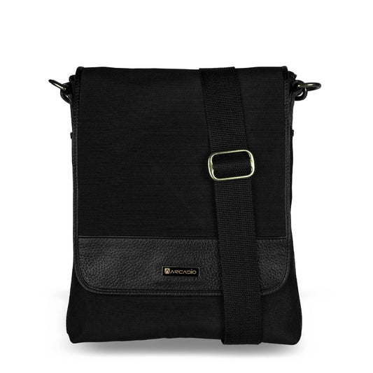 CLASSIC FLIP Cross Body Leather Binded sling Bag ARSB1001BK ARCADIO
