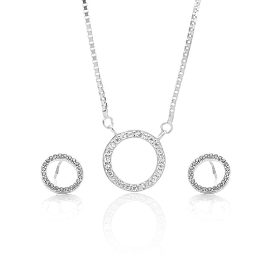 Circle of Life Pendant Necklace and Earrings Set - ARJW1021RD ARCADIO
