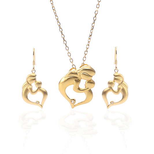 Endless Mother's Love Pendant Necklace and Earrings Set - ARJW1024GD ARCADIO