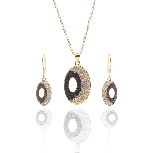 Juno Pendant Necklace and Earrings Set - ARJW1018GD ARCADIO