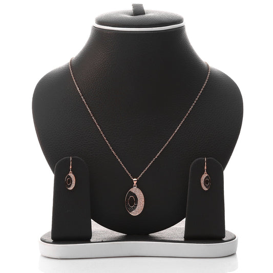 Juno Pendant Necklace and Earrings Set - ARJW1018RG ARCADIO