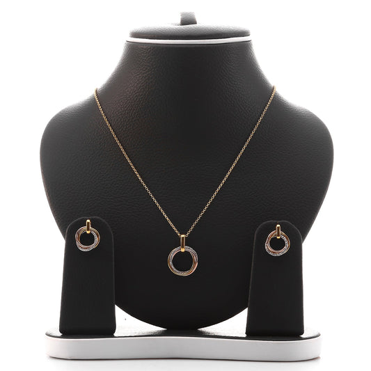 Russian Sparkle Pendant Necklace and Earrings Set - ARJW1029RG ARCADIO