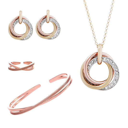 Russian Sparkle Trio Jewellery Set - ARJW1031RG ARCADIO