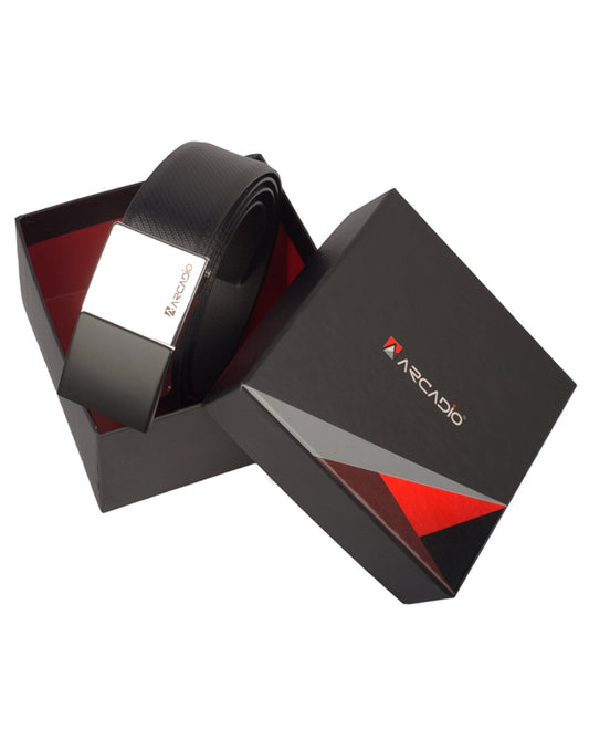 SIZZLE Cut Buckle Leather Belt ARB1009BK ARCADIO