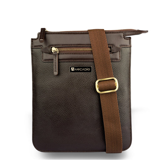 SLING-A-SONG Cross Body Leather Sling Bag ARSB1002BR ARCADIO