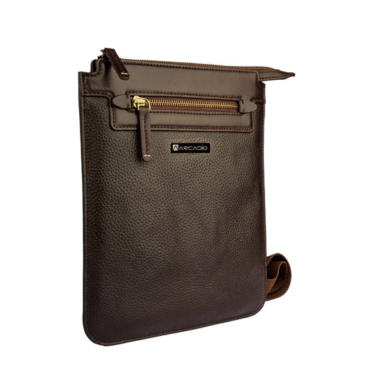 SLING-A-SONG Cross Body Leather Sling Bag ARSB1002BR ARCADIO