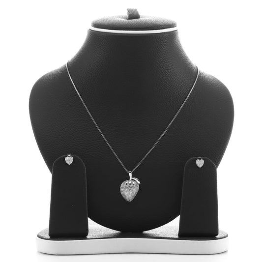 Strawberry Fruit Pendant Necklace and Earrings Set - ARJW1013RD ARCADIO