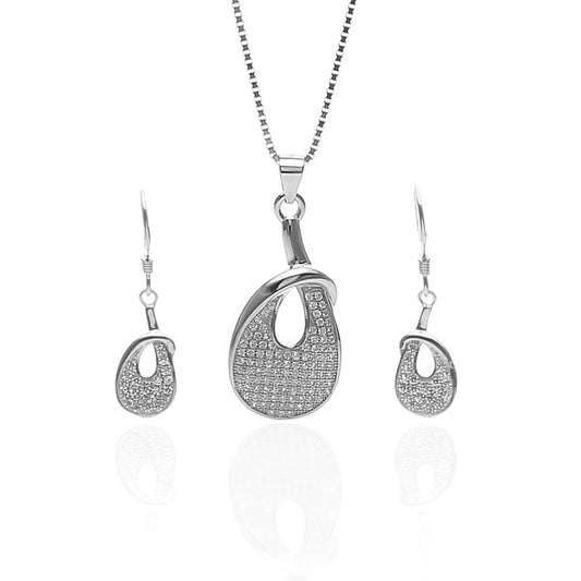 Venus Pendant Necklace and Earrings Set - ARJW1019RD ARCADIO