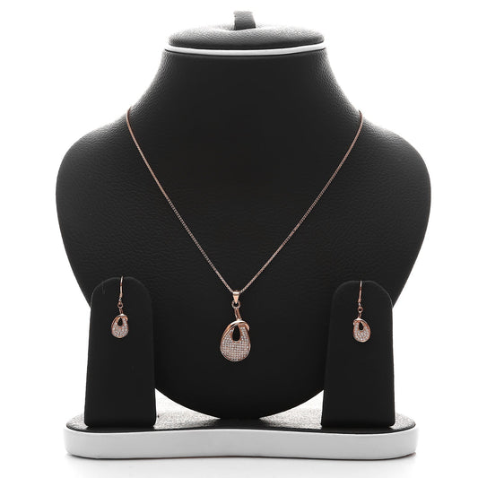 Venus Pendant Necklace and Earrings Set - ARJW1019RG ARCADIO