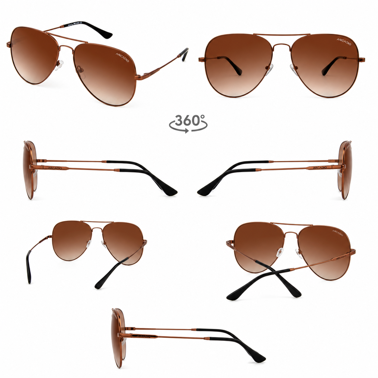 REDEFINED Iconic Metallic Aviator Sunglass AR250