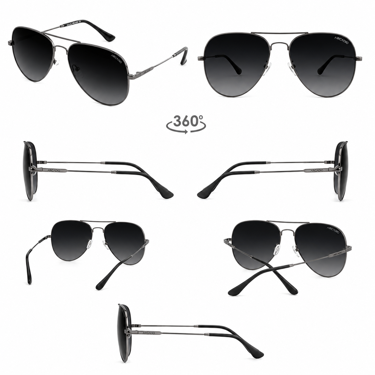 REDEFINED Iconic Metallic Aviator Sunglass AR250