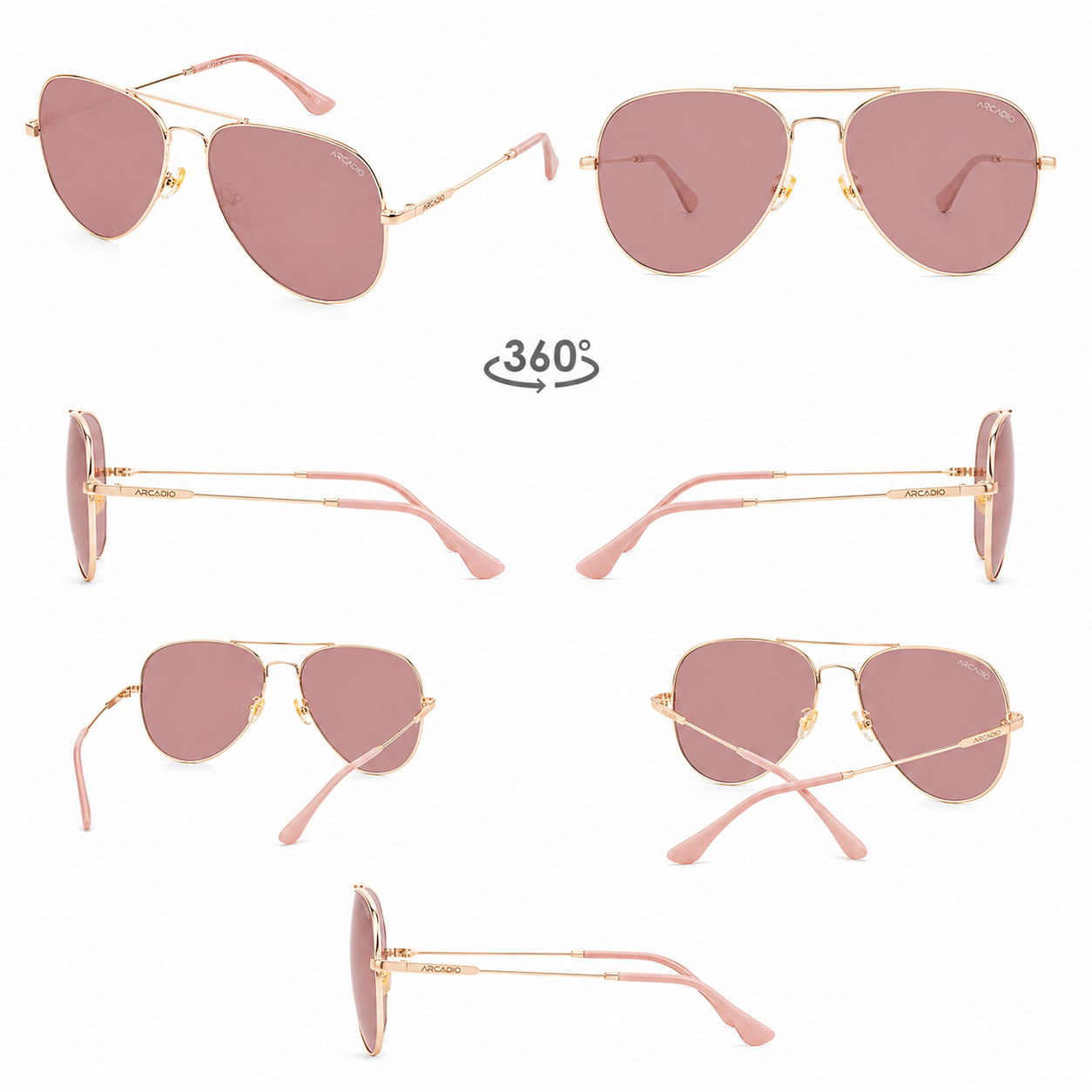 REDEFINED Iconic Metallic Aviator Sunglass AR250