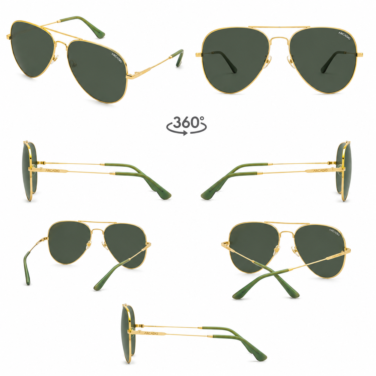 REDEFINED Iconic Metallic Aviator Sunglass AR250