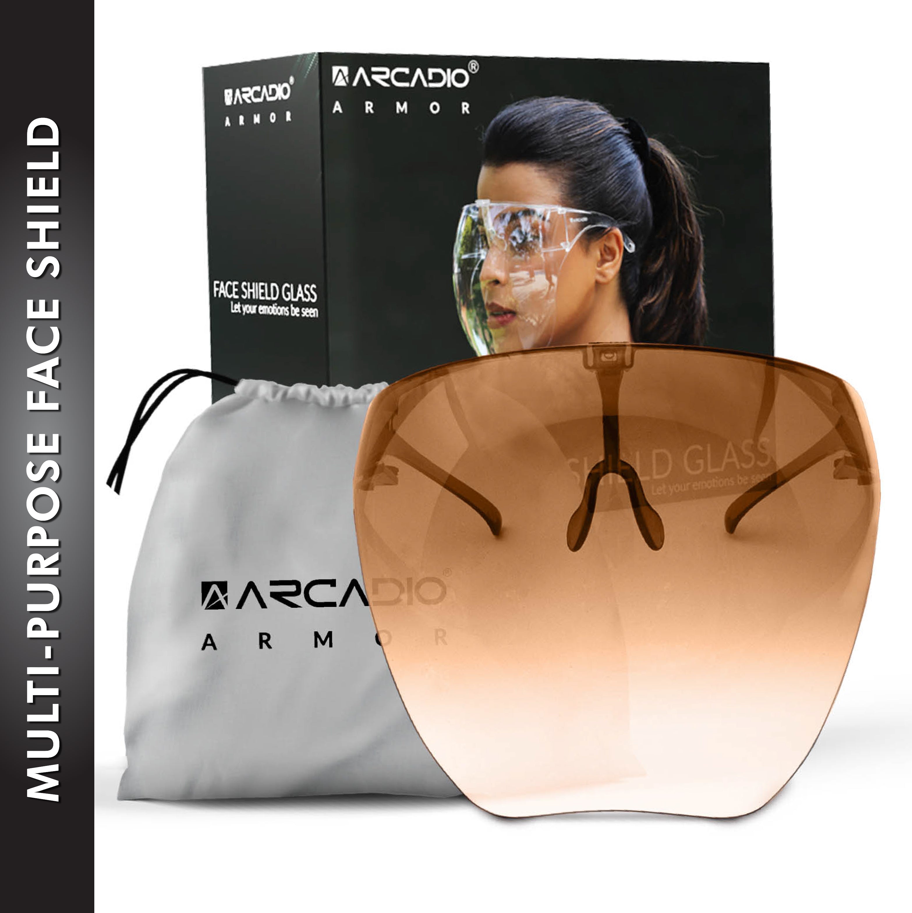 ARCADIO Armor - Multipurpose Face Shield Glass - Brown ARCADIO