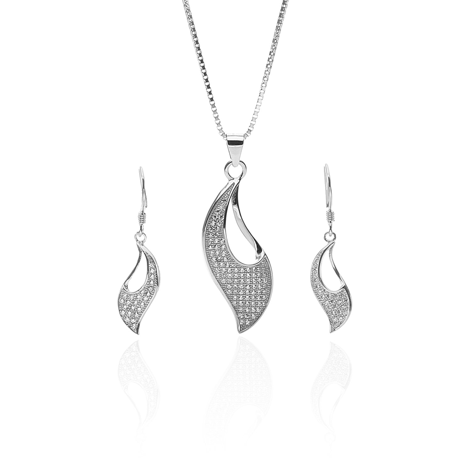 Aphrodite Designer Pendant Necklace and Earrings Set - ARJW1016RD ARCADIO