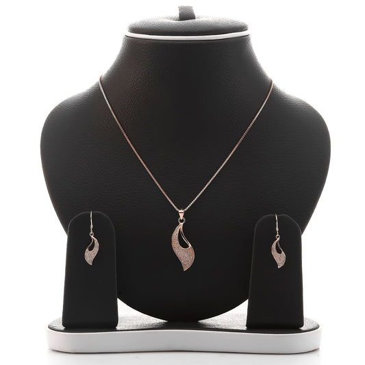 Aphrodite Designer Pendant Necklace and Earrings Set - ARJW1016RG ARCADIO