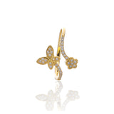 Butterfly Expandable Open Adjustable Ring - ARJWR1037GD ARCADIO