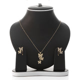 Butterfly Pendant Necklace and Earring Set - ARJW1017GD ARCADIO