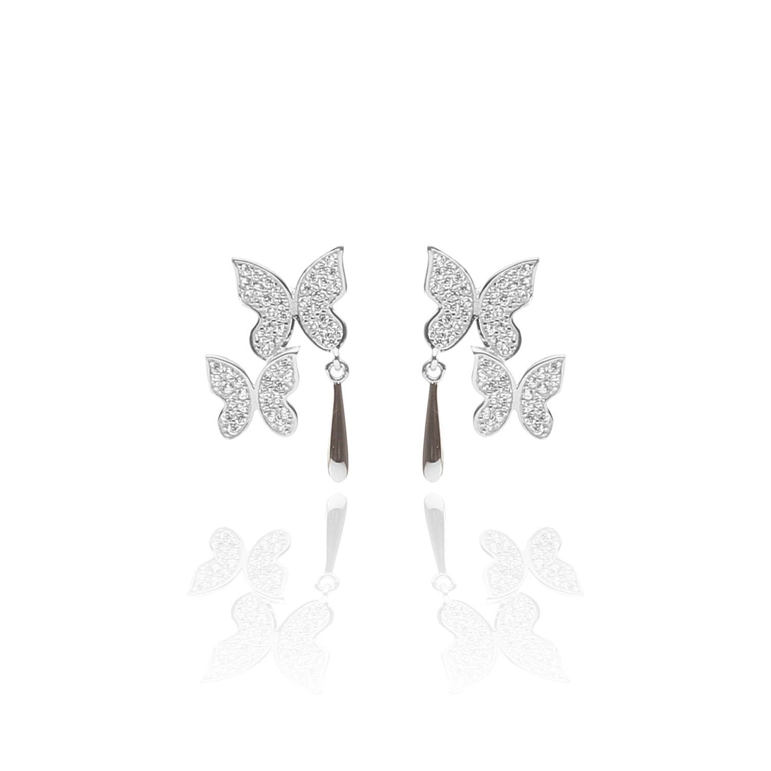 Butterfly Pendant Necklace and Earring Set - ARJW1017RD ARCADIO