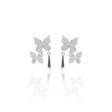 Butterfly Pendant Necklace and Earring Set - ARJW1017RD ARCADIO