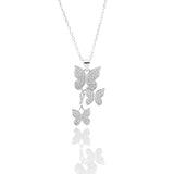Butterfly Pendant Necklace and Earring Set - ARJW1017RD ARCADIO
