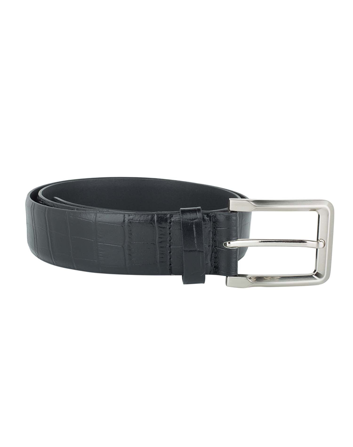 CLASSIC CROC Patterned Leather Belt ARB1012BK ARCADIO