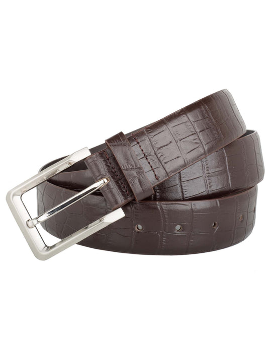 CLASSIC CROC Patterned Leather Belt ARB1012BR ARCADIO