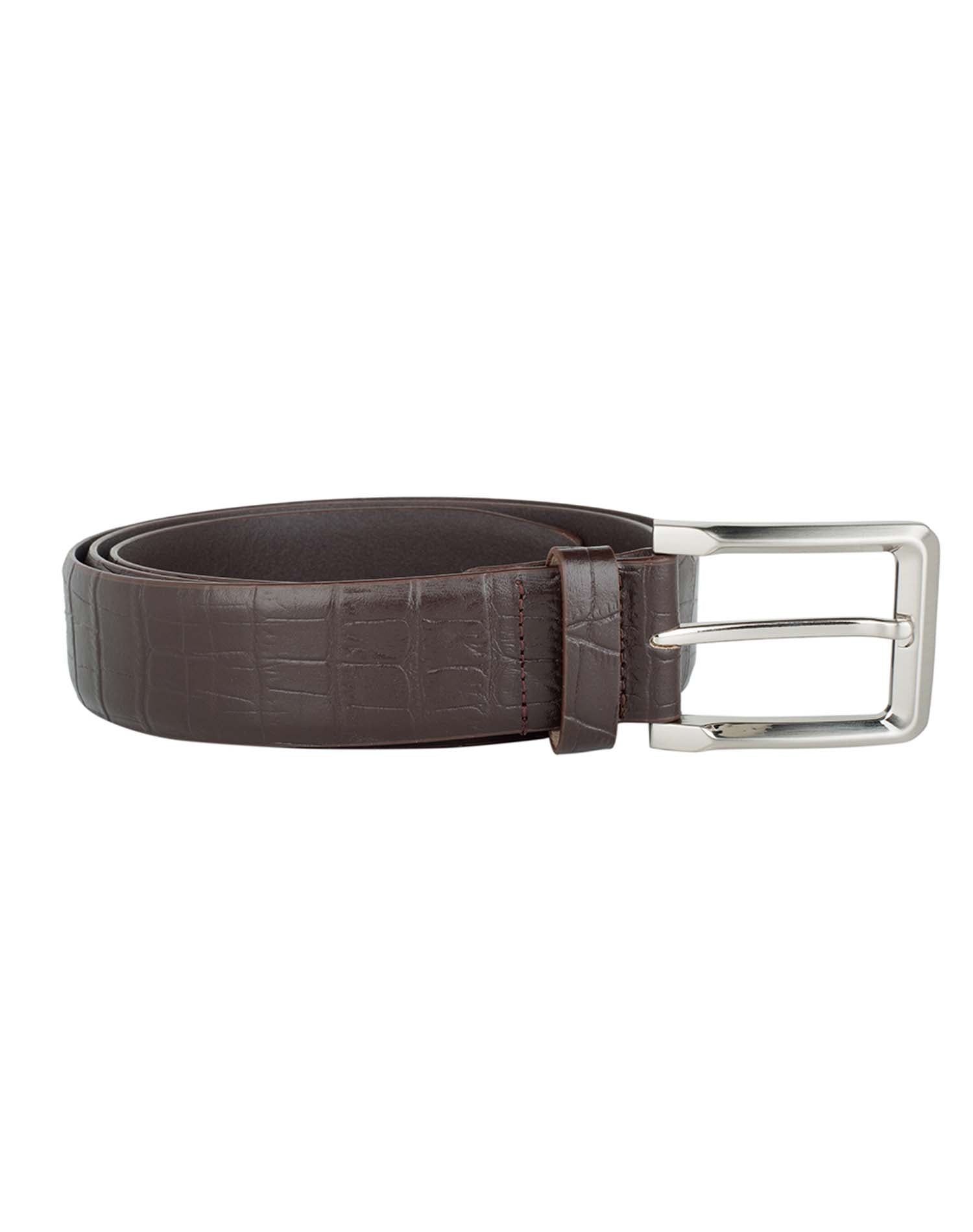 CLASSIC CROC Patterned Leather Belt ARB1012BR ARCADIO