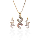 Celena Pendant Necklace and Earrings Set - ARJW1011GD ARCADIO