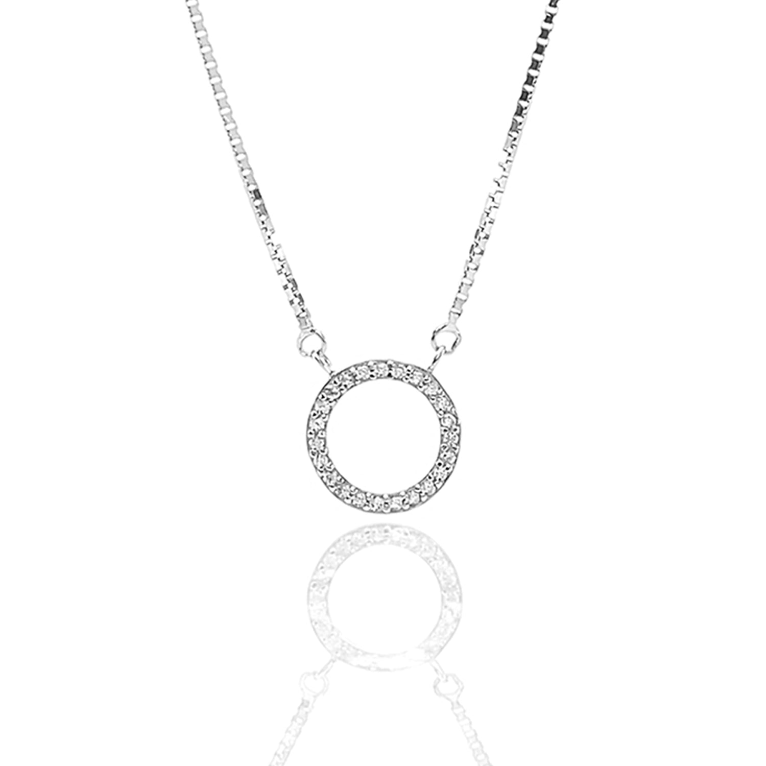 Infinity Necklace With Simple Circle Pendant - In Sterling Silver, Gol –  Glass Palace Arts