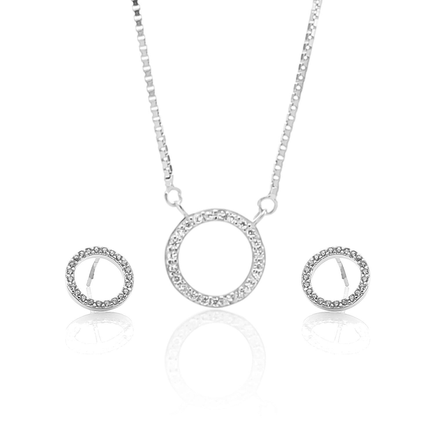 Circle of Life Pendant Necklace and Earrings Set - ARJW1021RD ARCADIO