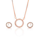 Circle of Life Pendant Necklace and Earrings Set - ARJW1021RG ARCADIO