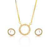 Circle of life Pendant Necklace and Earrings Set - ARJW1021GD ARCADIO