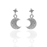 Crescent Moon Shaped Pendant Necklace and Earrings Set - ARJW1001RD ARCADIO