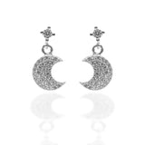 Crescent Moon Shaped Pendant Necklace and Earrings Set - ARJW1001RD ARCADIO