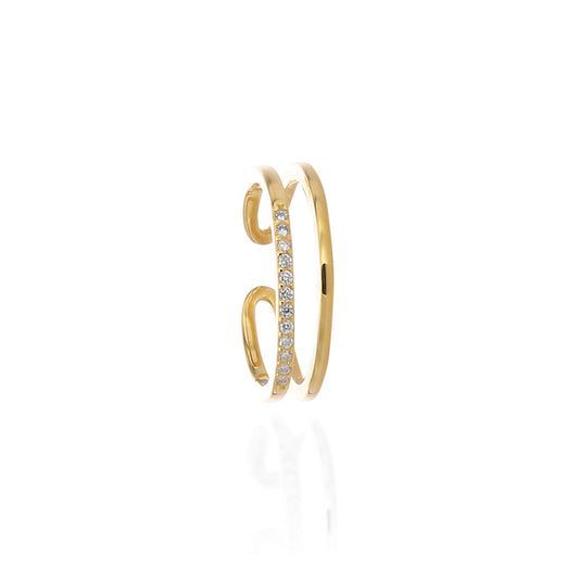 Double Band Open Adjustable Ring - ARJWR1064GD ARCADIO