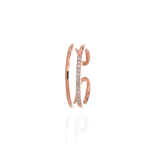 Double Band Open Adjustable Ring - ARJWR1064RG ARCADIO