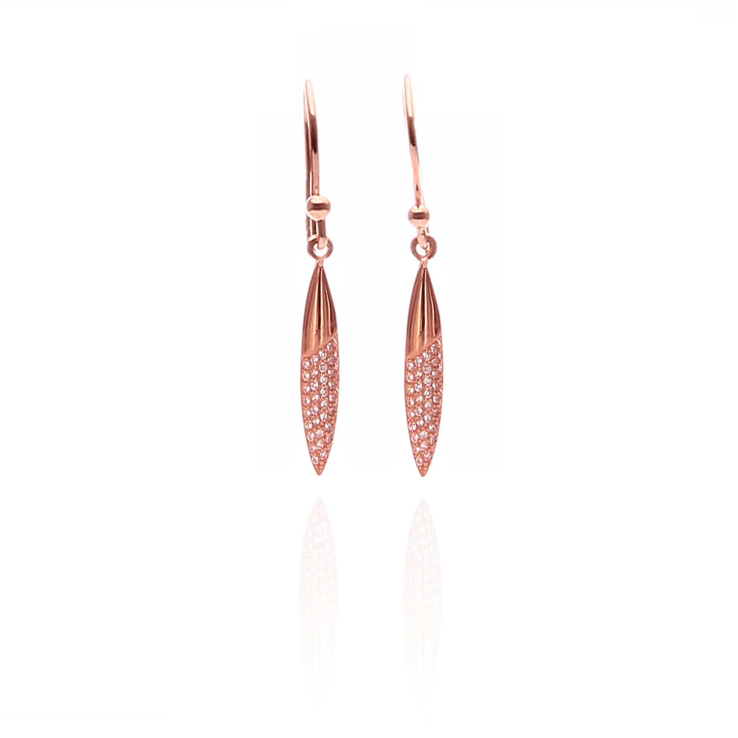 Edgware Pave Drop Pendant Necklace and Earrings Set - ARJW1028RG ARCADIO