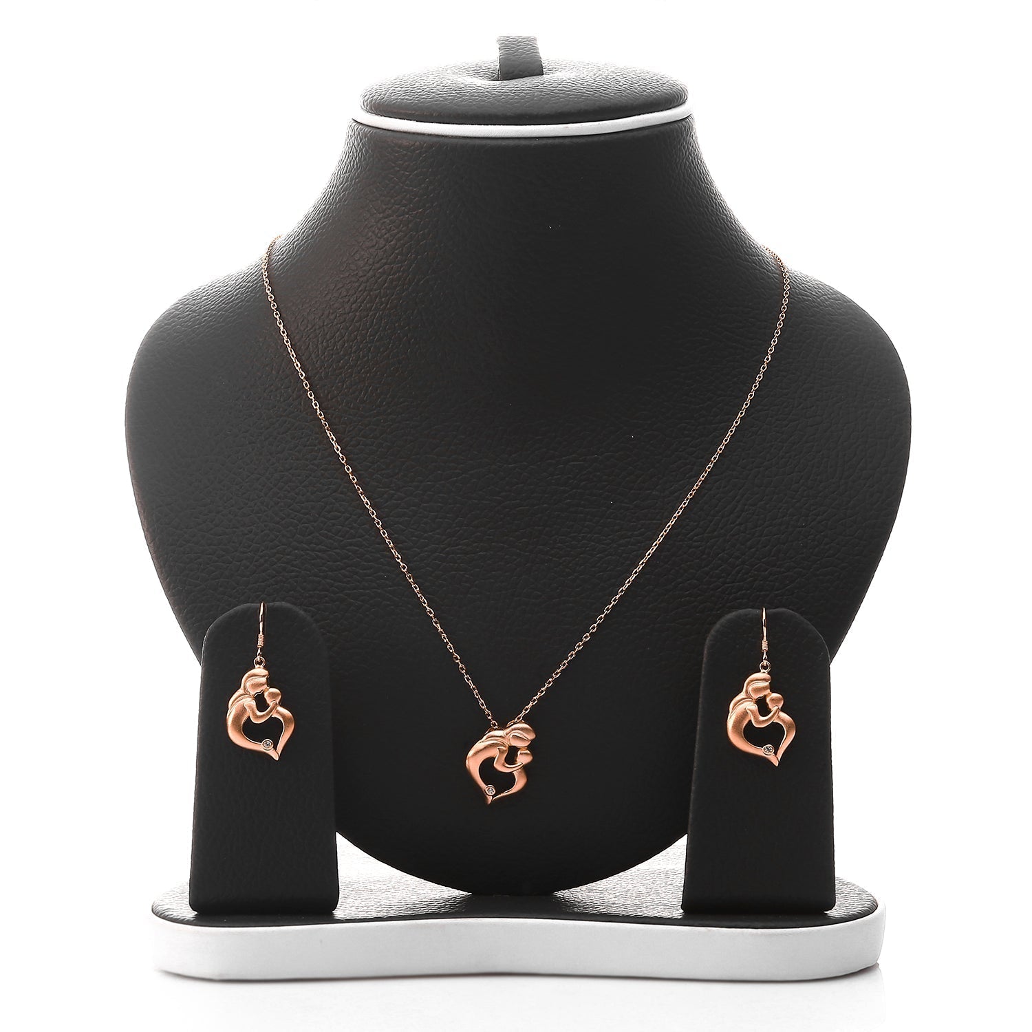 Endless Mother's Love Pendant Necklace and Earrings Set - ARJW1024RG ARCADIO