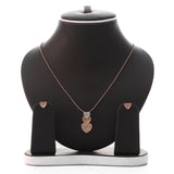 Eternal Heart Elegance Drop Pendant Necklace & Earring  Set - ARJW1020RG ARCADIO