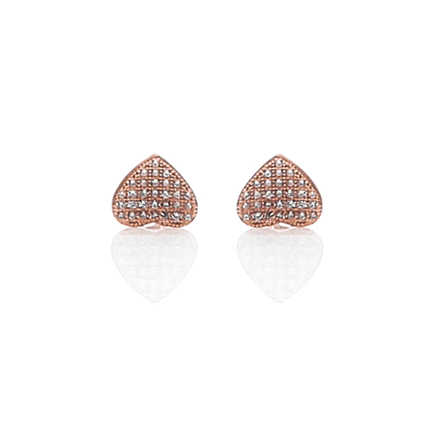 Eternal Heart Elegance Drop Pendant Necklace & Earring  Set - ARJW1020RG ARCADIO