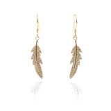 Feather Pendant Necklace and Earring Set - ARJW1015GD ARCADIO