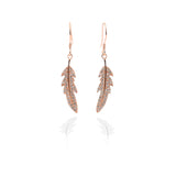 Feather Pendant Necklace and Earring Set - ARJW1015RG ARCADIO