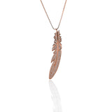 Feather Pendant Necklace and Earring Set - ARJW1015RG ARCADIO