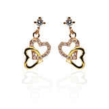 Forever Love Interlocked Heart Pendant Necklace and Earrings Set - ARJW1004GD ARCADIO