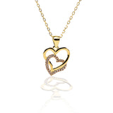 Forever Love Interlocked Heart Pendant Necklace and Earrings Set - ARJW1004GD ARCADIO