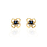 Four Leaf Clover Sapphire Pendant and Earrings Set - ARJW1005GD ARCADIO