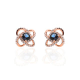 Four Leaf Clover Sapphire Pendant and Earrings Set - ARJW1005RG ARCADIO