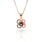 Four Leaf Clover Sapphire Pendant and Earrings Set - ARJW1005RG ARCADIO