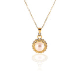 Freshwater White Pearl Pendant and Earrings Set - ARJW1002GD ARCADIO